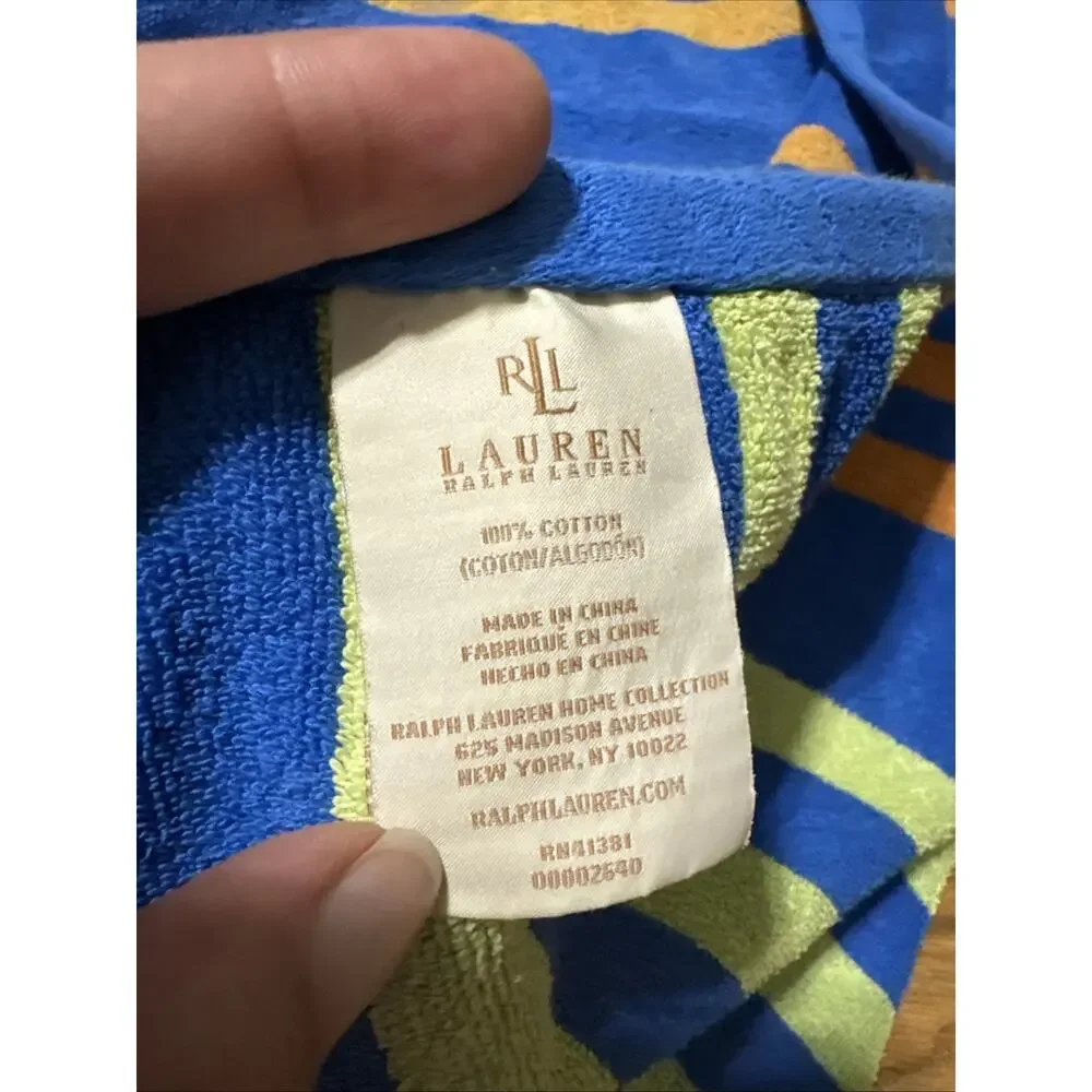 VTG Lauren Ralph Lauren Beach Pool Towel Striped Multicolor Regatta